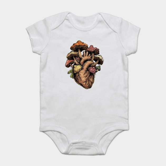 Mushroom Heart Baby Bodysuit by GoshWow®